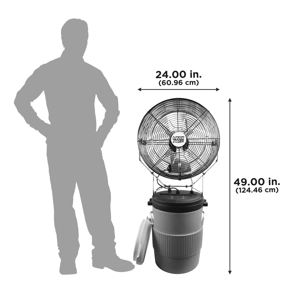 The CDMP1810 is compact at 49" tall and 24" wide.