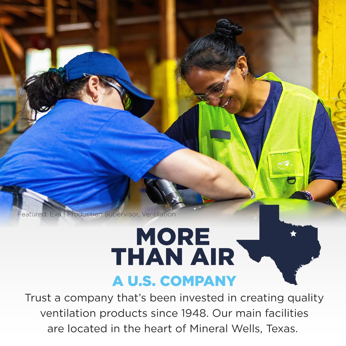 Place your trust in Maxx Air, a company based in Mineral Wells, Texas that has been creating quality ventilation products since 1948.