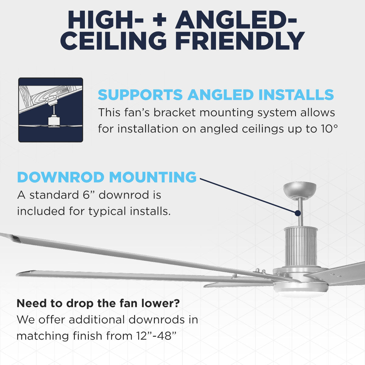 96 In. Indoor 6-Speed Ceiling Fan with Light