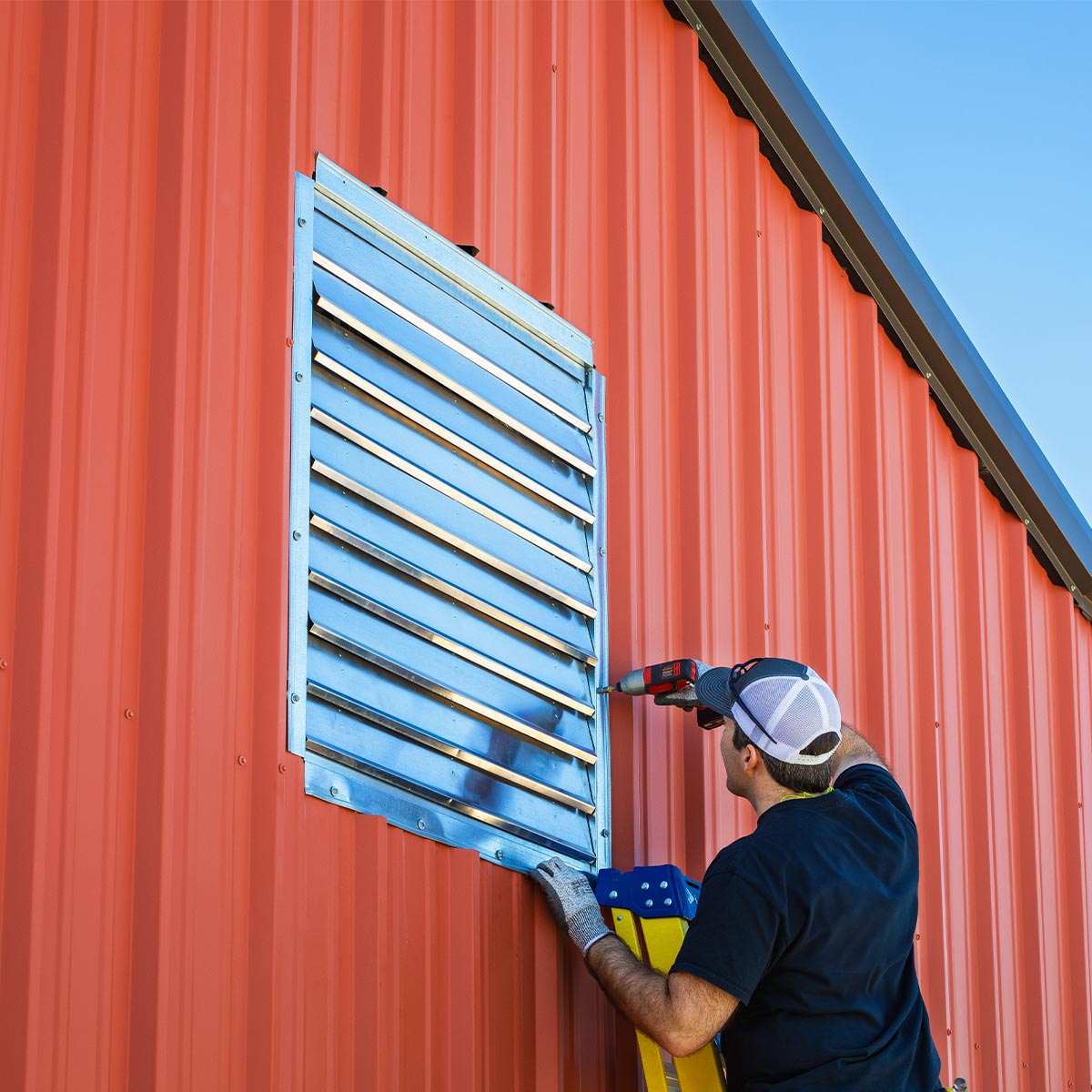 Customer finishes an install of an IF36 to add ventilation to his barn shop.