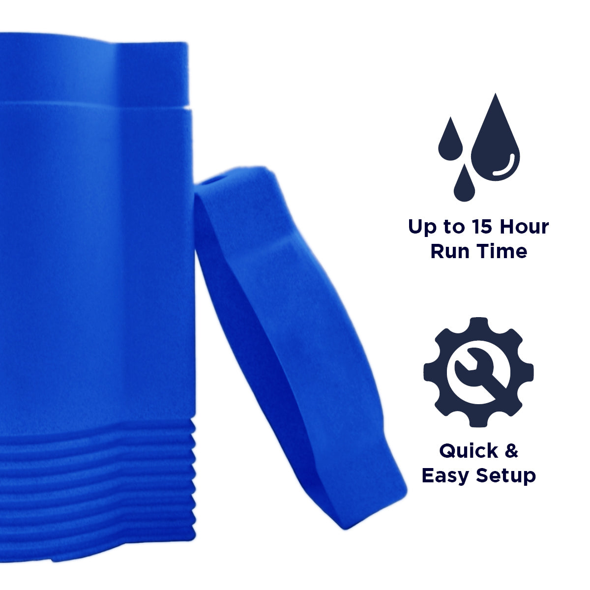 The XXCDTANK40GRY provides up to 15 hour run time for misting fans, and sets up quickly and easily.