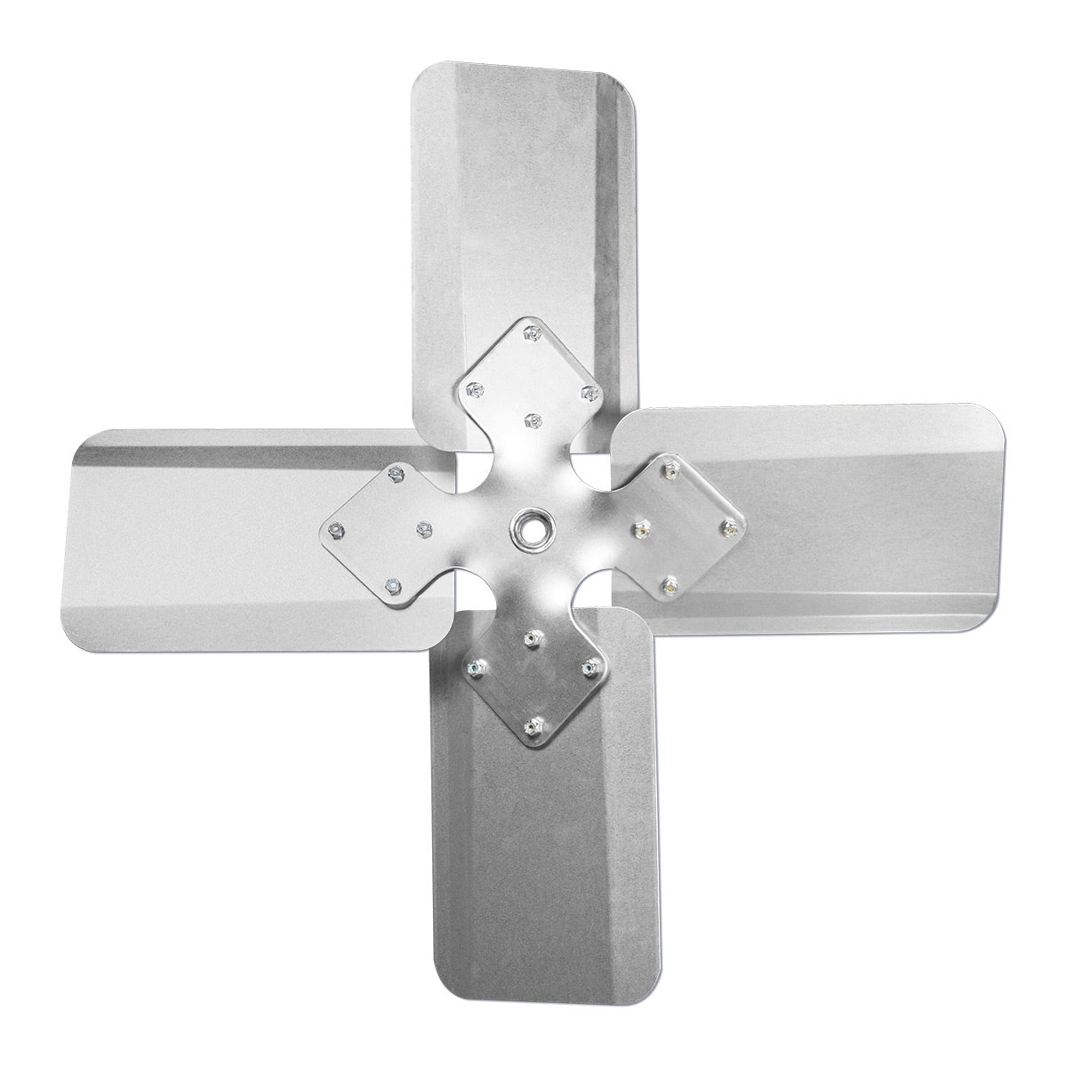 Back view of the whole house fan blade assembly.