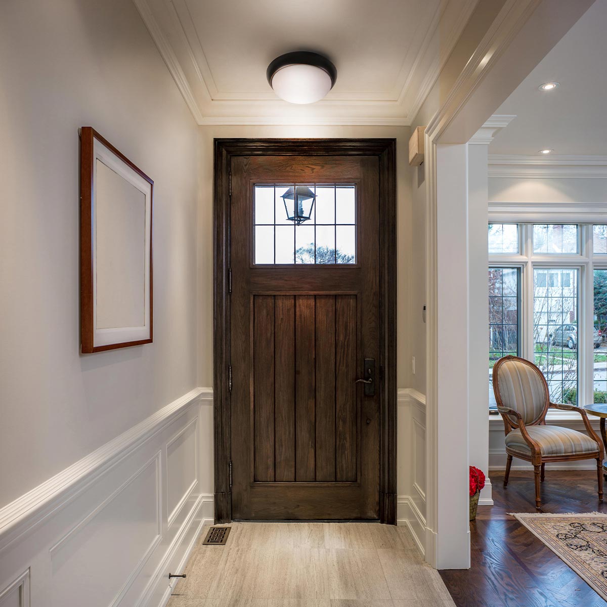 11 in. LED Flush Mount Ceiling Light Fixture with Frosted Glass Shade