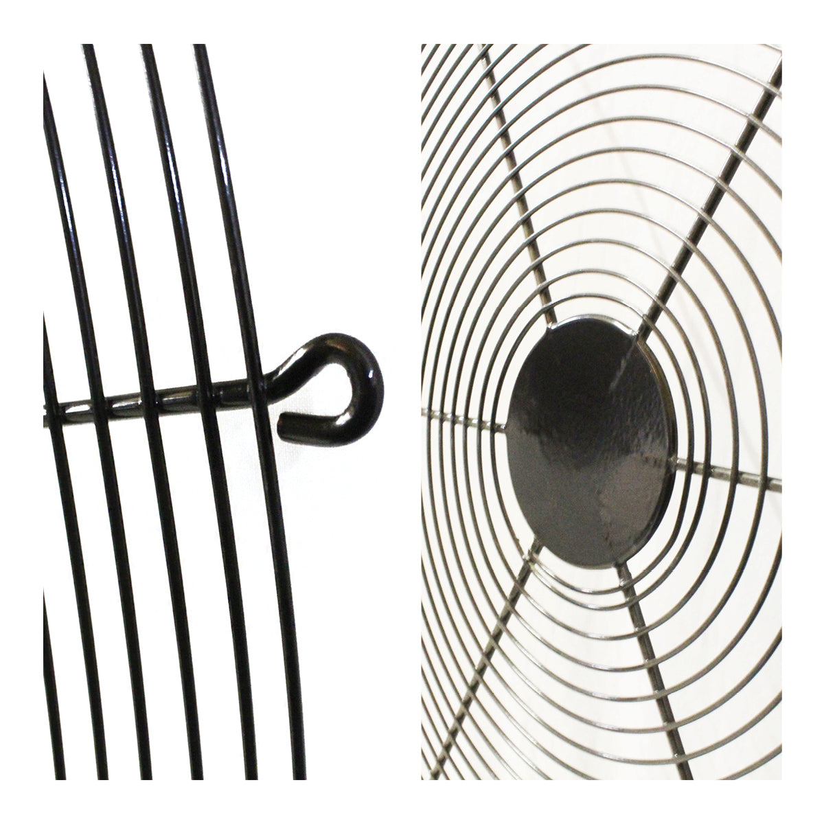 Detailed close-up of grille center and outer for screw attachment.