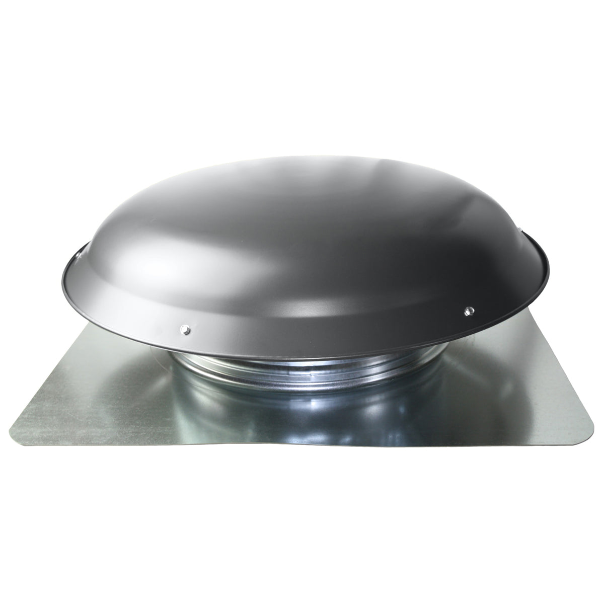 Profile view of the 1000 series roof vent fan showing the steel dome.