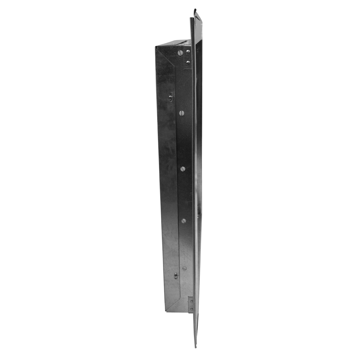 Left side profile view of the gable shutter showing the linkage pin install.