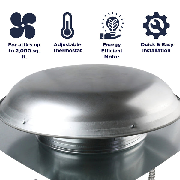 3000 Series 1,400 CFM Roof Mount Power Attic Ventilators – Maxx Air