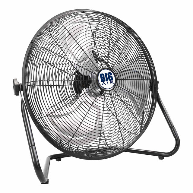 20 in. air circulator fan in powder-coated black finish for ease in cleaning.