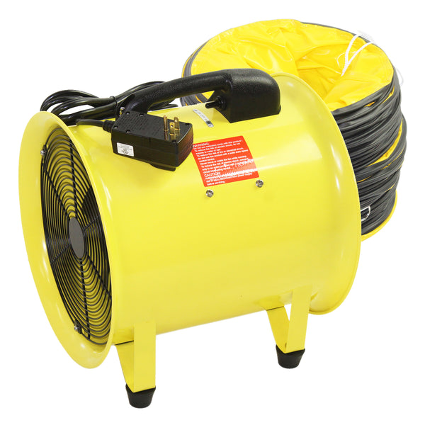 Maxx Air Heavy Duty Cylinder Fan with 20-foot Vinyl Hose, High Velocity  Portable Blower/Exhaust Axial Hose Fan, 8-Inch, Yellow