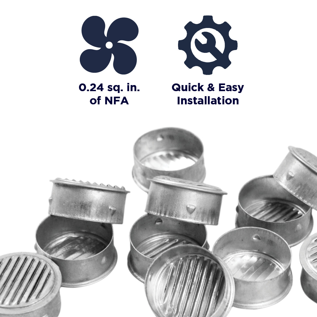 The MV1 provides 0.24 sq. in. of NFA and installs quickly and easily.