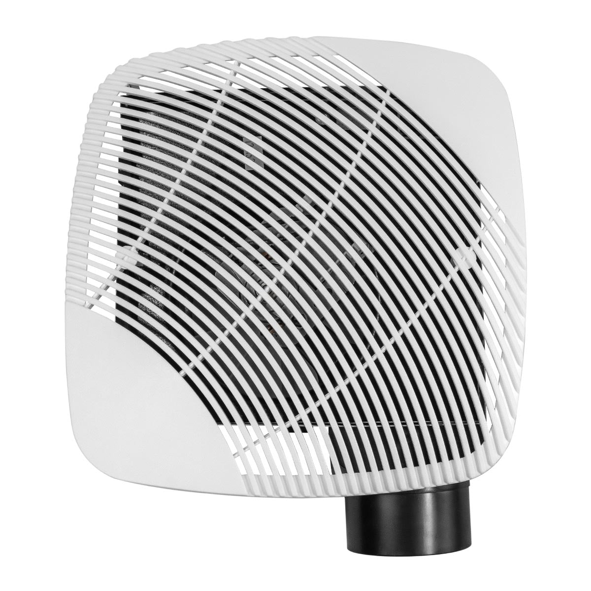 Top view of the bath exhaust fan showing the stylish decorative grille design.