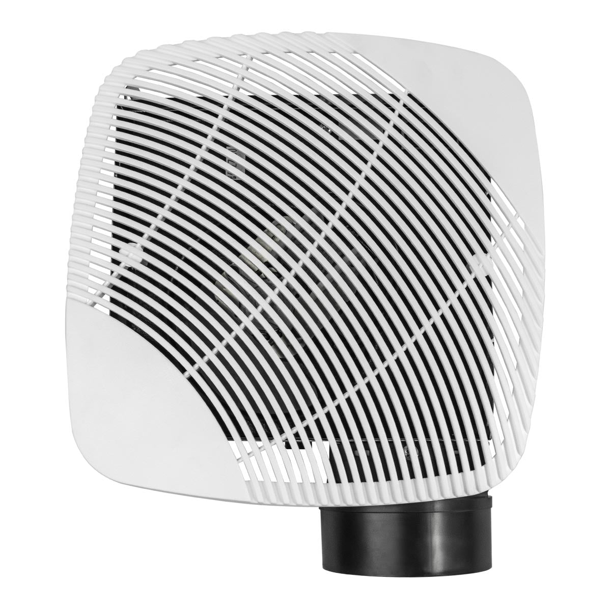 Top view of the bath exhaust fan showing the stylish decorative grille design.