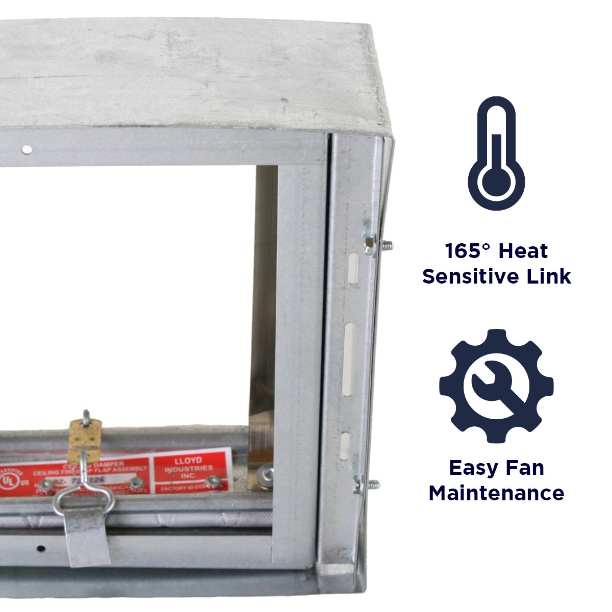 Features of the NXCFRD include a heat sensitive link and easy fan maintenance.