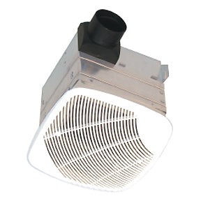 Contractor series radiation damper installed on bath fan.