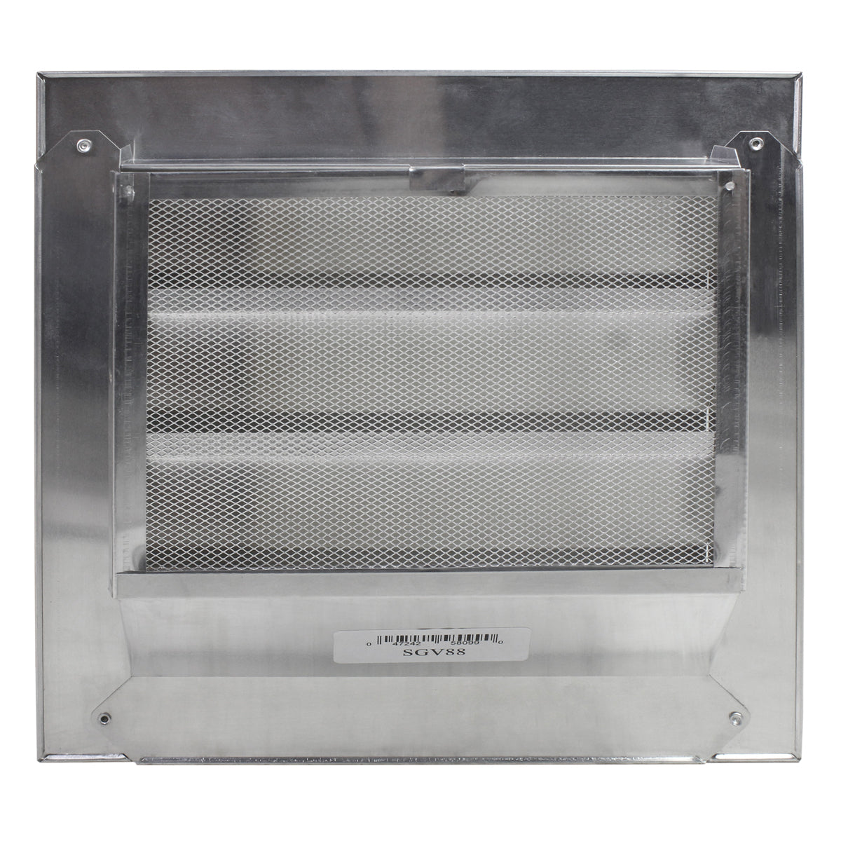 Back view of the gable vent with mesh screen.