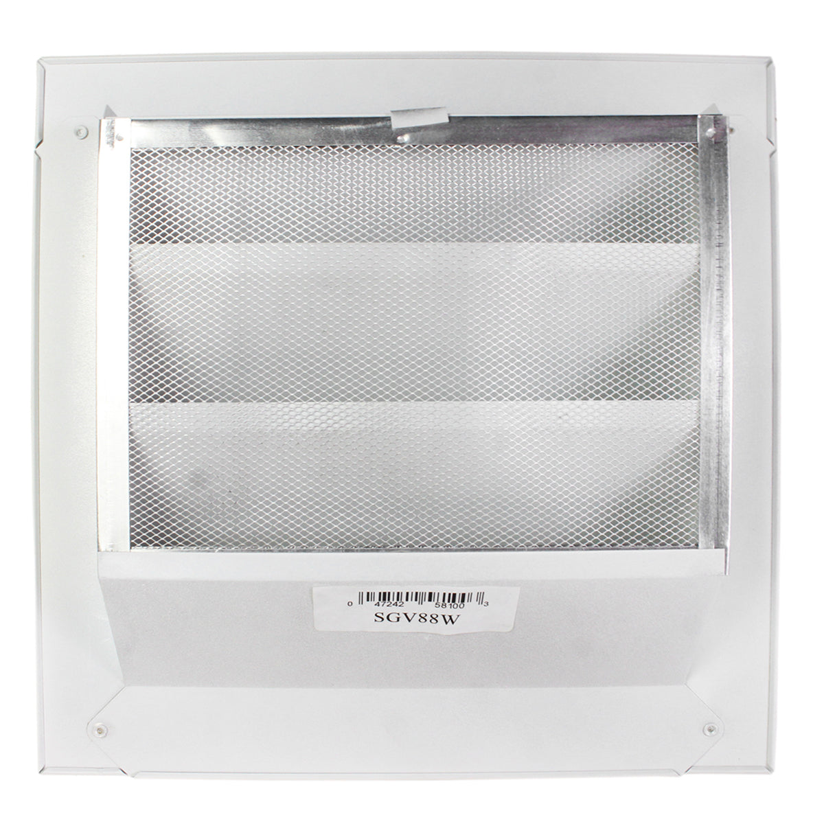Back view of the gable vent with mesh screen.