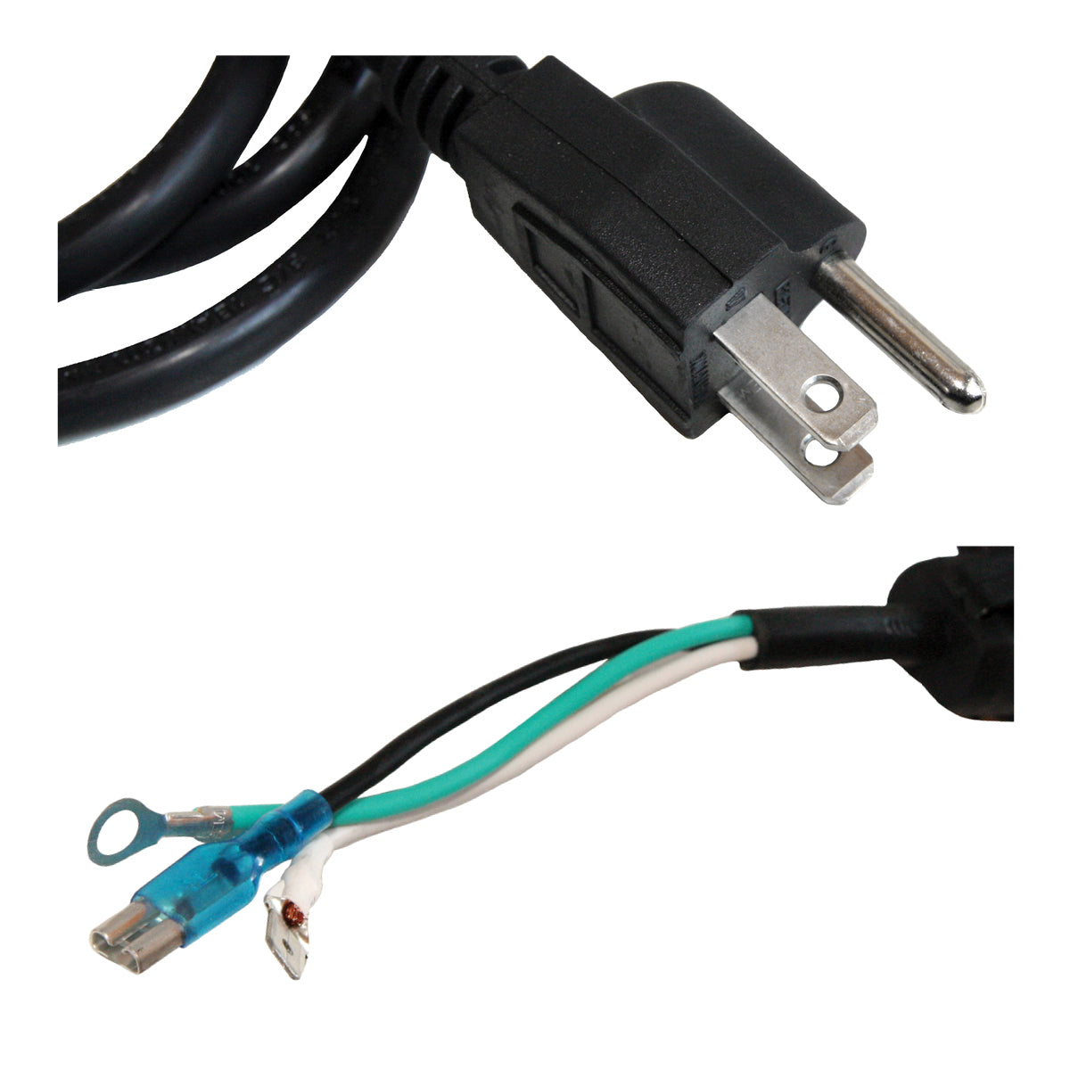 Close-up of plug and wires for installation.