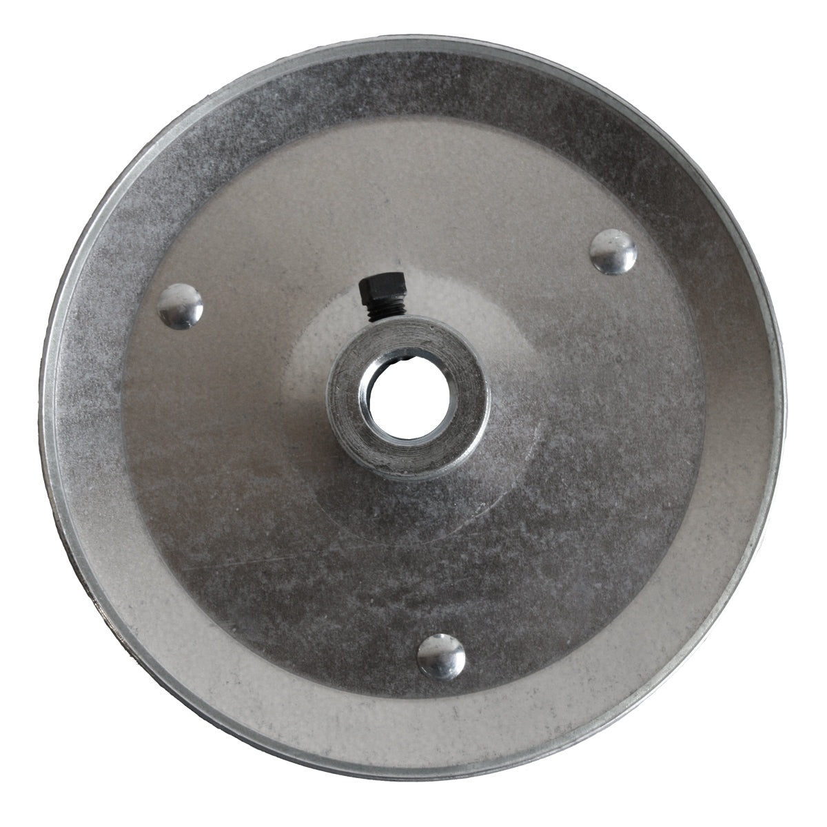 Front of pulley with set screw.