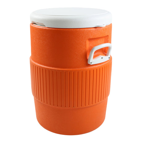 Angled view of 10 gallon tank showing the handles and seat top lid.