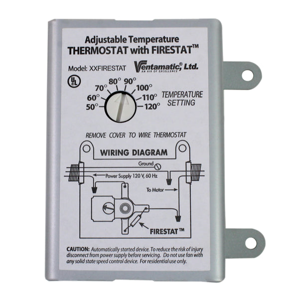 Psykiatri Tilladelse kig ind Adjustable Thermostat with Firestat for Power Attic and Exhaust Fans – Maxx  Air