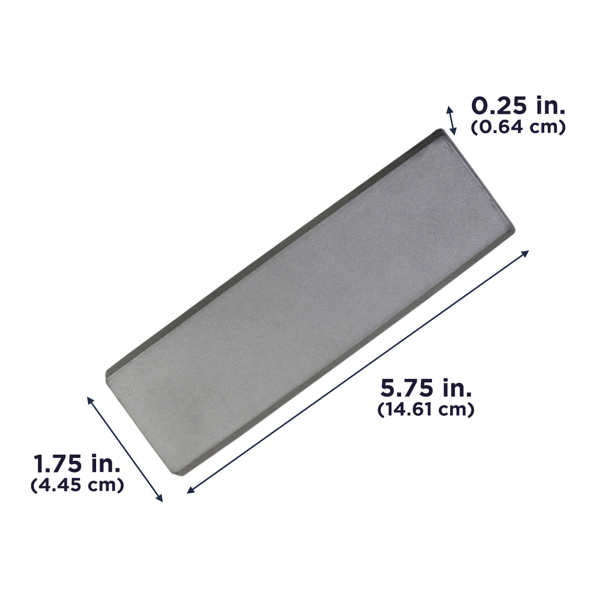Each bracket measures 5.75 in. (14.61 cm) long, 1.75 in. (4.45 cm) wide, and 0.25 in. (0.64 cm) thick.