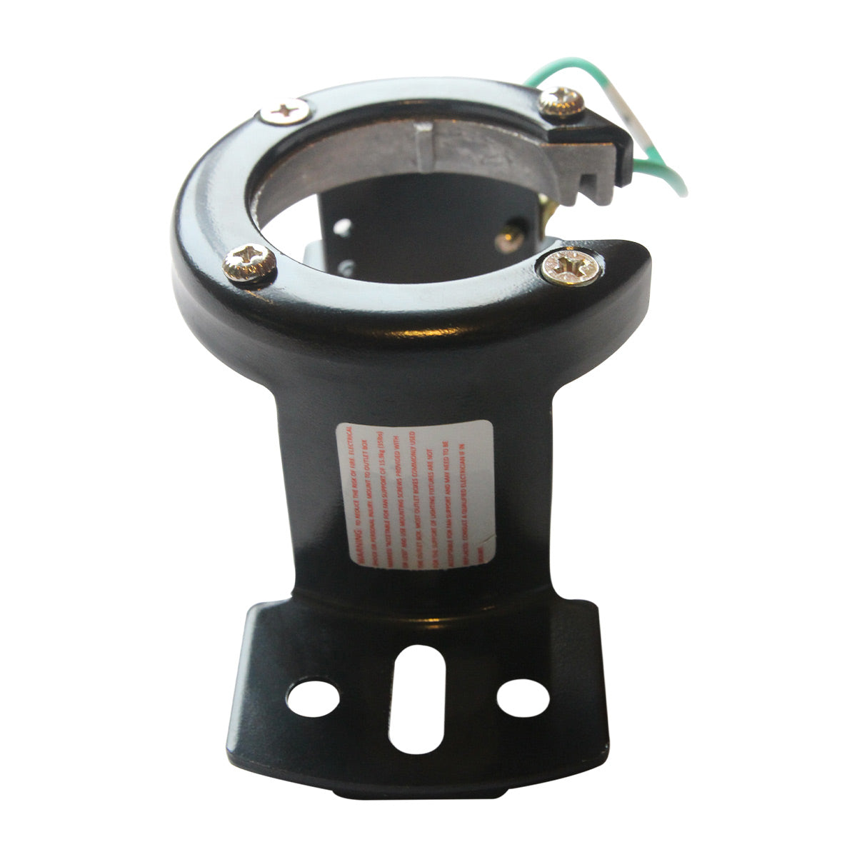 Left side of ceiling fan bracket.