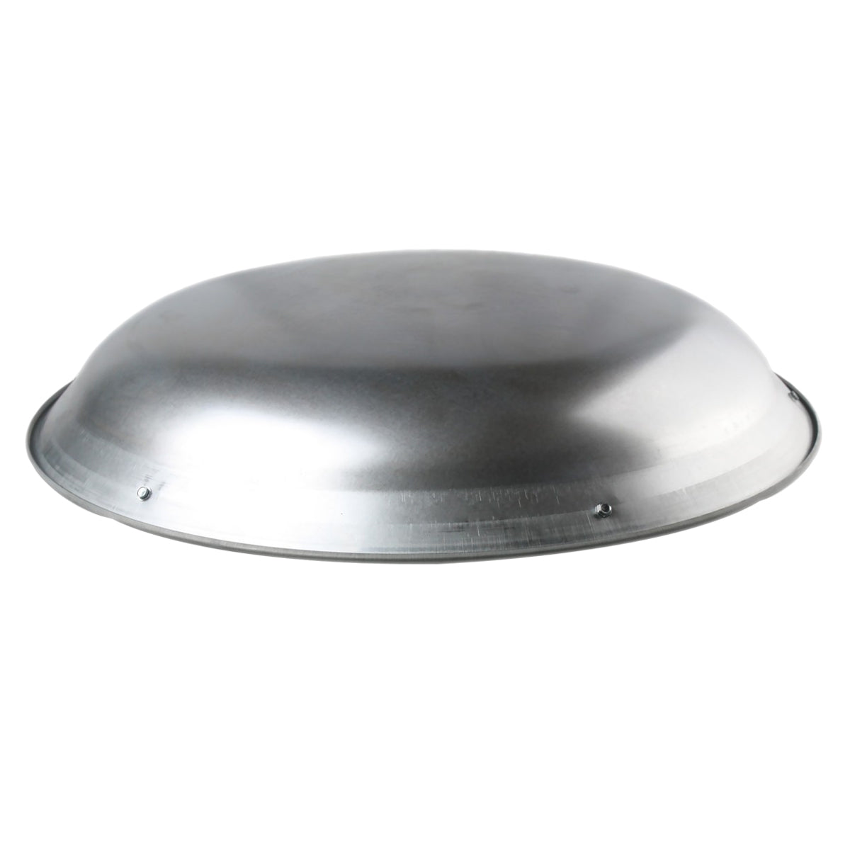 Side view of galvanized steel dome in mill finish.