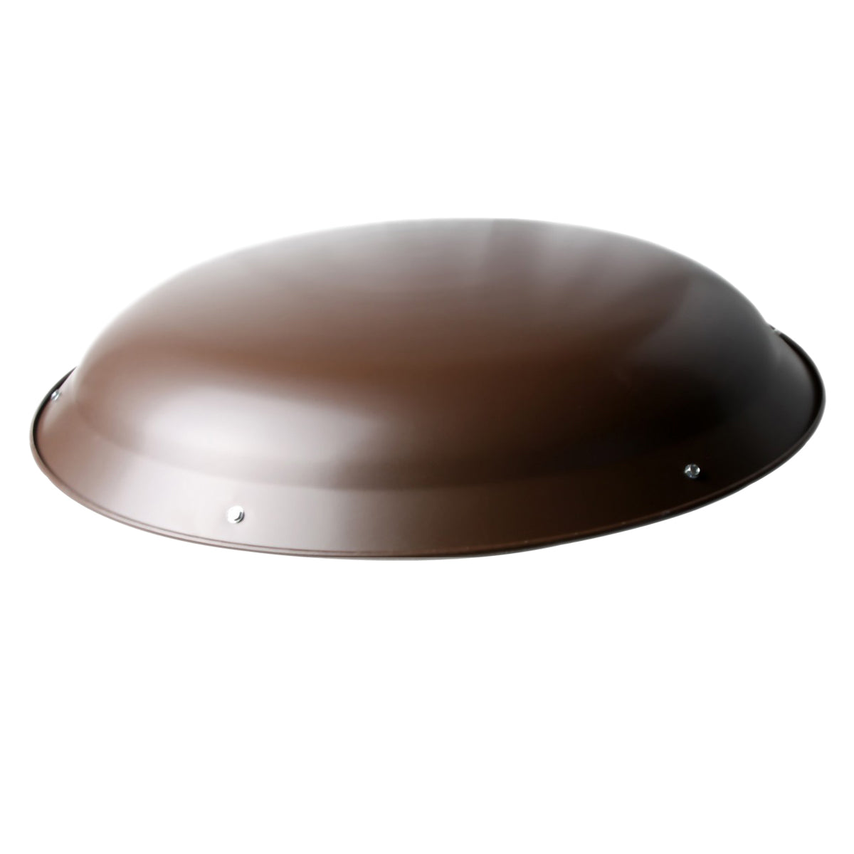 Side view of galvanized steel dome in brown finish.