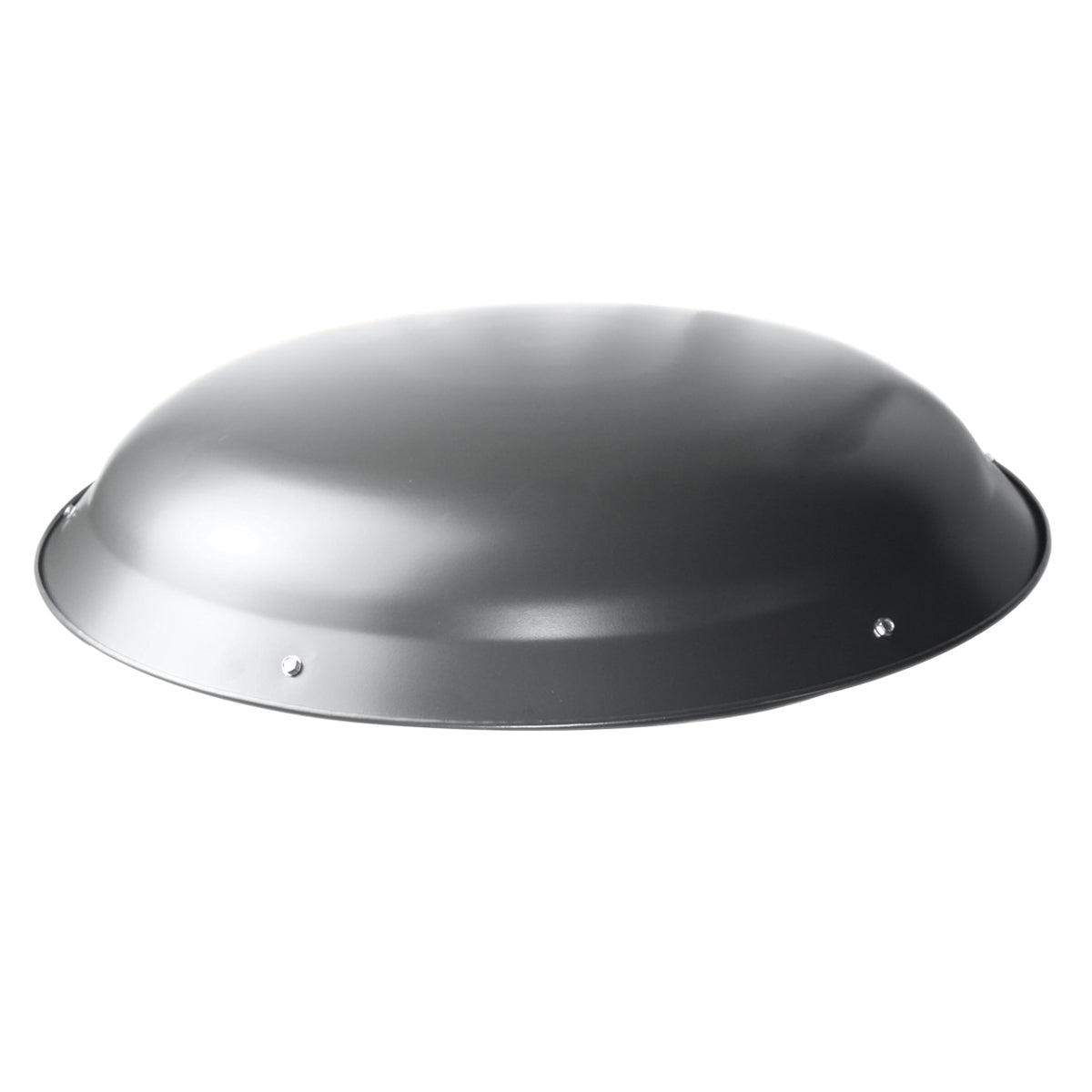 Side view of galvanized steel dome in weathered gray finish.