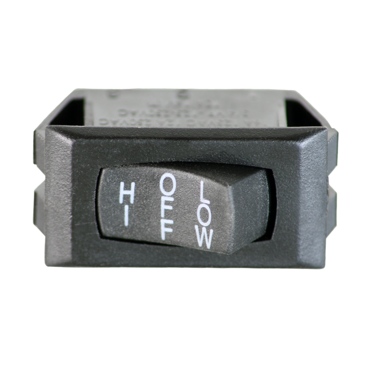 Front of barrel fan speed switch.