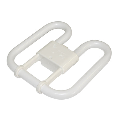 Angled view of fluorescent 2-D bulb.