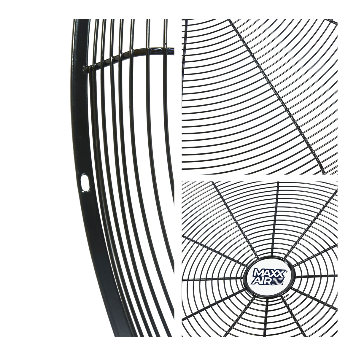 Close-up of grille construction and center.