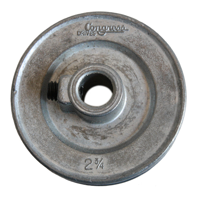 Top of steel pulley.