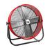 24 in. red commercial tilt fan constructed with a heavy-duty powder coated steel drum.