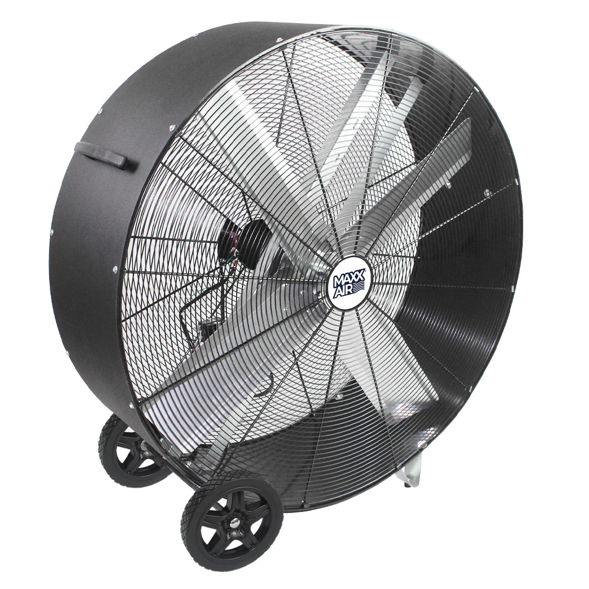 42 in. belt drive barrel fan with durable polyethylene housing in black finish.