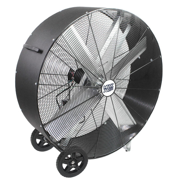 48 in. belt drive barrel fan with durable polyethylene housing in black finish. 