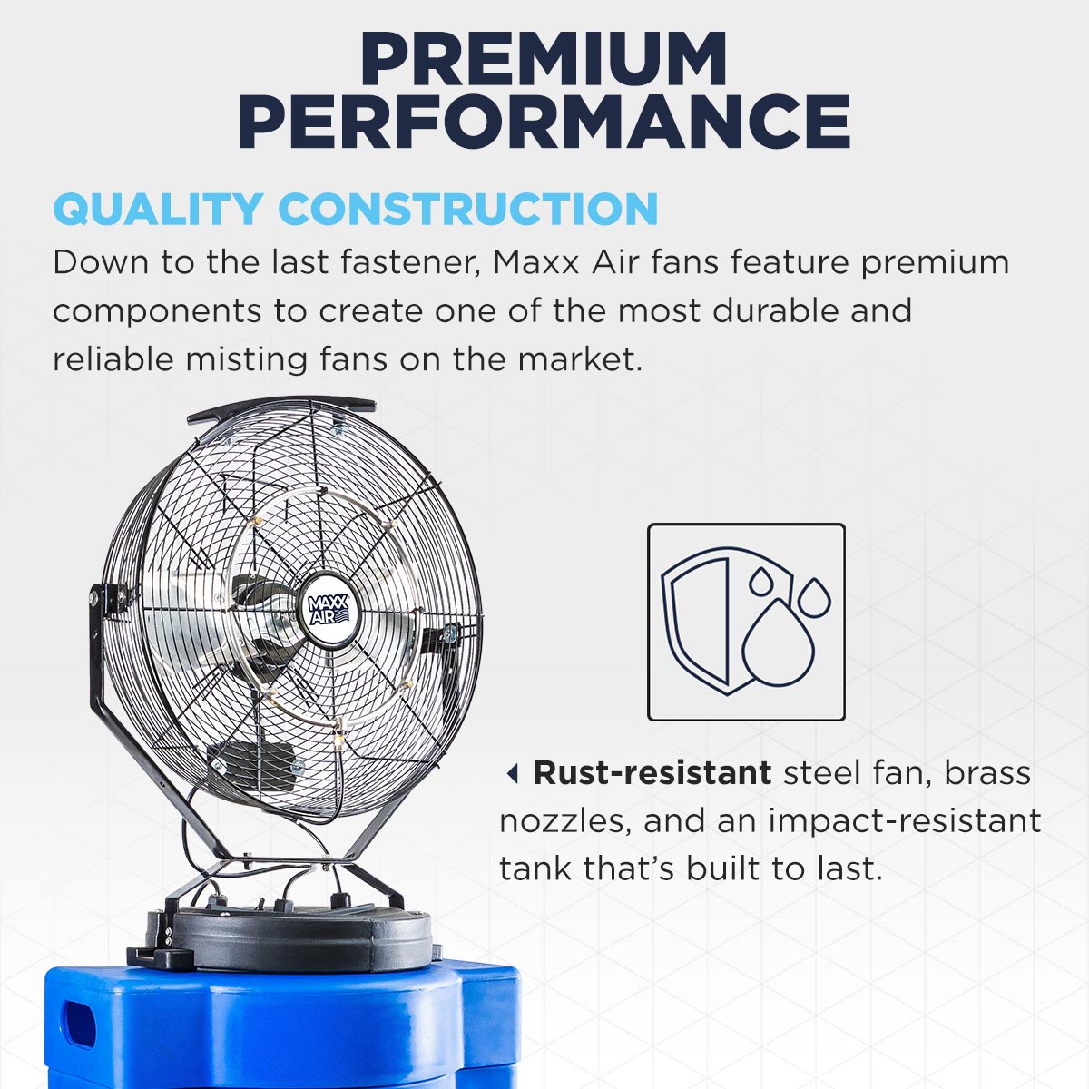 Maxx Air Industrial Misting Fan, 3-Speed Swamp Cooler with 40 Gal