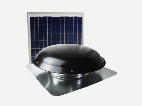 433 CFM Steel Solar Powered Roof Mount Power Attic Ventilators with Panel
