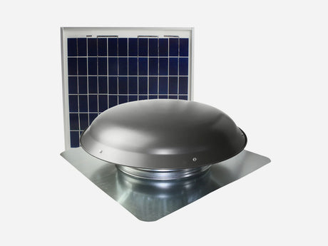 433 CFM Steel Solar Powered Roof Mount Power Attic Ventilators with Panel