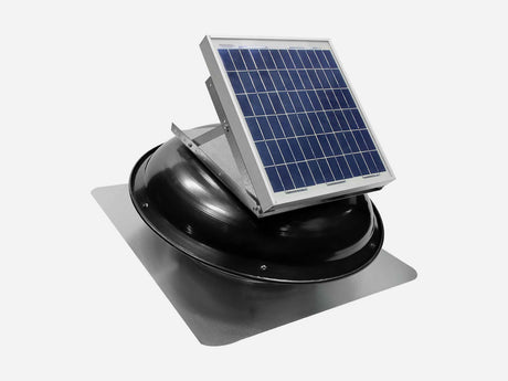 433 CFM Steel Solar Powered Roof Mount Power Attic Ventilators with Mounted Panel