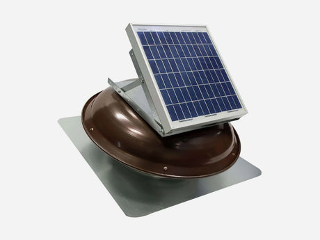 433 CFM Steel Solar Powered Roof Mount Power Attic Ventilators with Mounted Panel