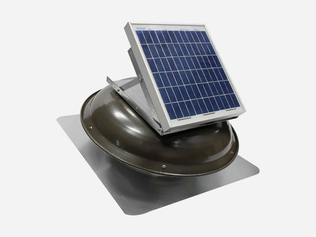 433 CFM Steel Solar Powered Roof Mount Power Attic Ventilators with Mounted Panel