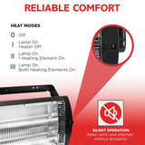 A pull chain operates this ceiling heater for warmth and light, with settings for light only, half power, and full power. 