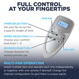 This ceiling fan with remote allows you to control speed for multiple fans.