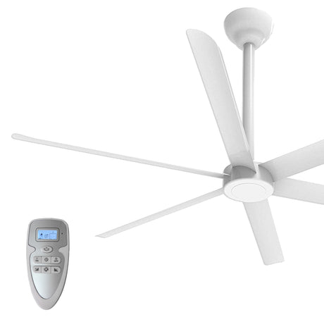 Modern 108 in. diameter ceiling fan in white finish. 