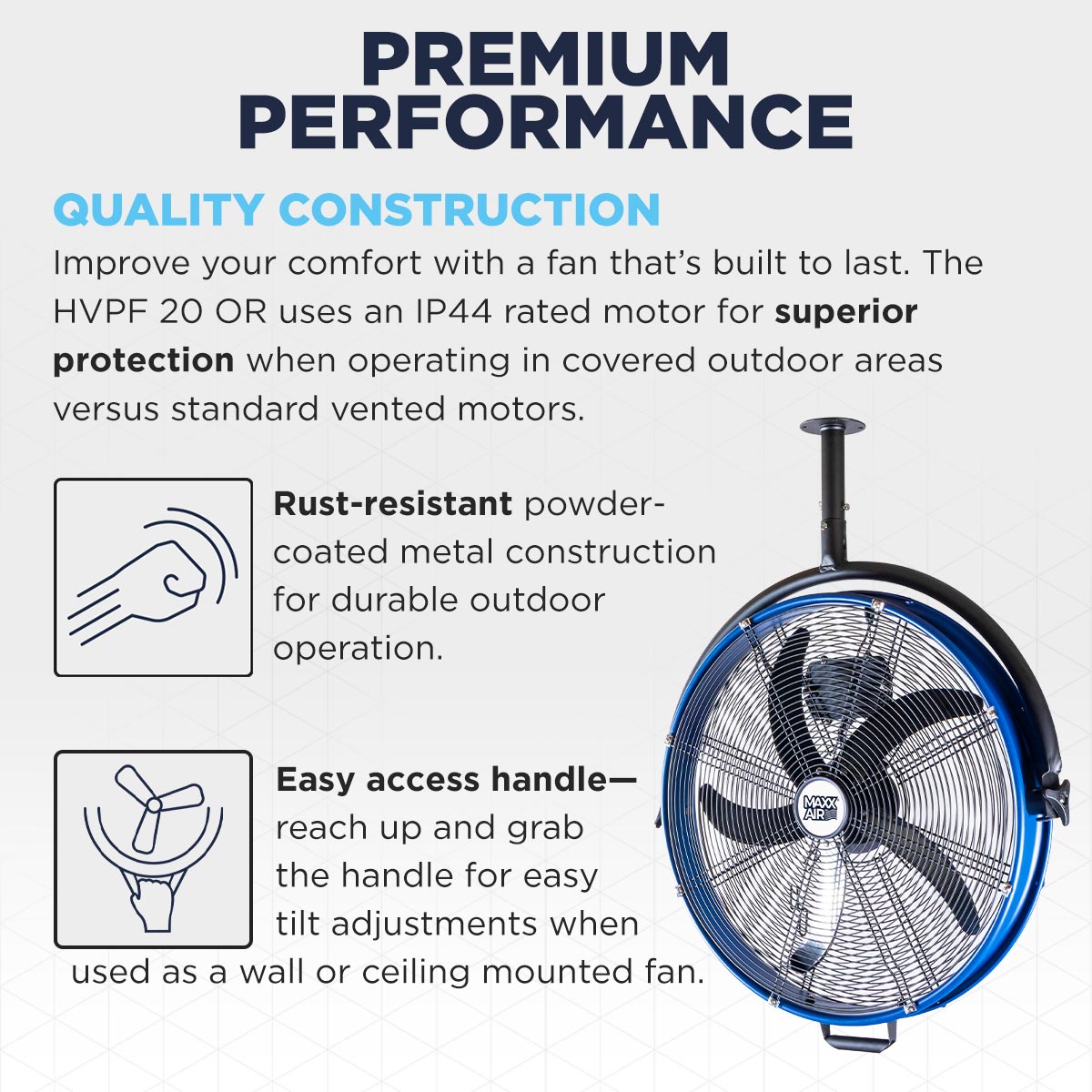 20 In. 3-Speed Tilting Outdoor Rated 3-IN-1 Pedestal Fan