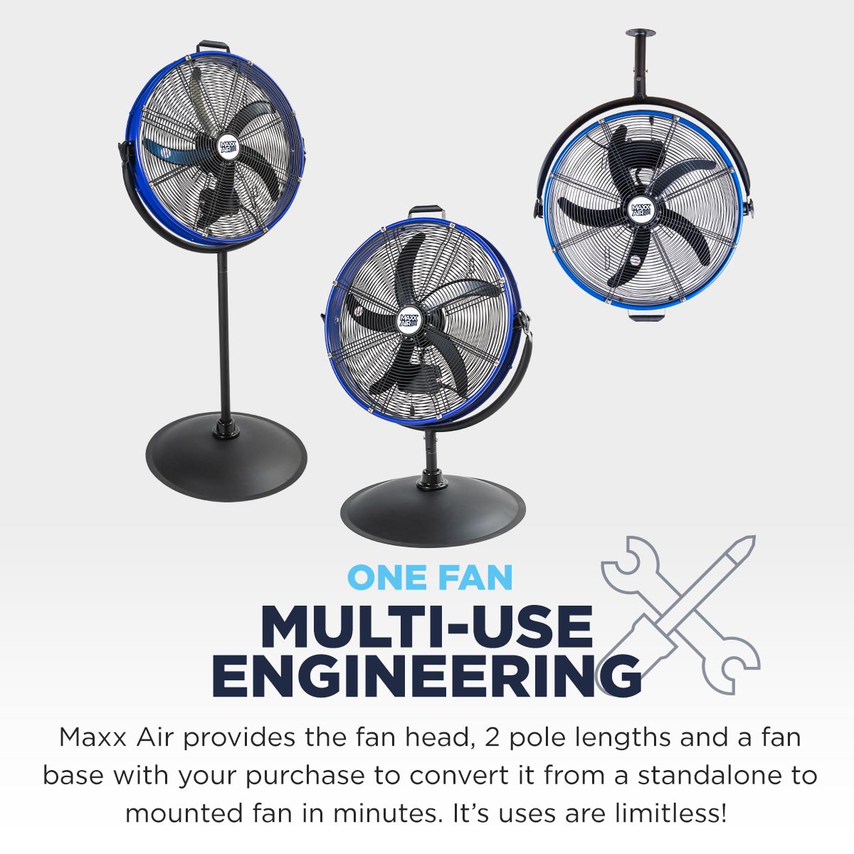 20 In. 3-Speed Tilting Outdoor Rated 3-IN-1 Pedestal Fan