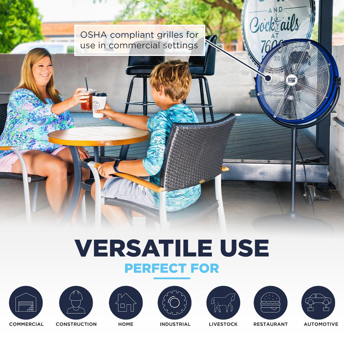 20 In. 3-Speed Tilting Outdoor Rated 3-IN-1 Pedestal Fan