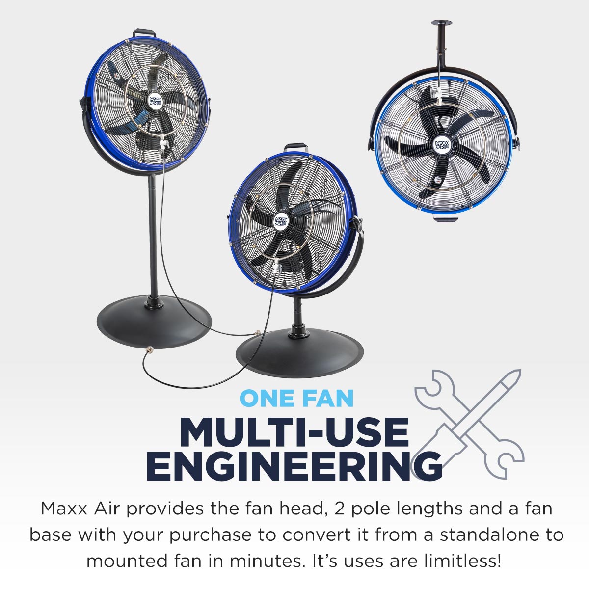 20 In. 3-Speed Tilting Outdoor Rated 3-IN-1 Pedestal Fan with Misting Kit