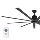 Large diameter 96 in. industrial ceiling fan in black finish.
